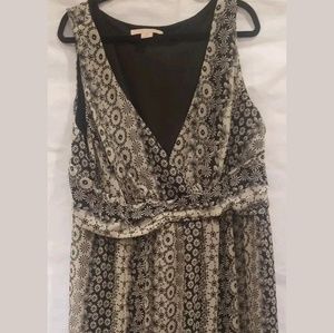 Jonathan Woman Floral Long Dress Cream/Black 24W